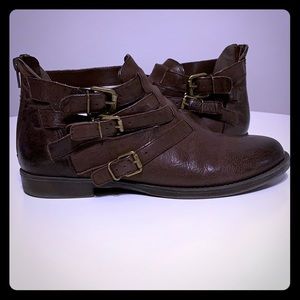BELLA VITA Brown Bootie with Side Buckles